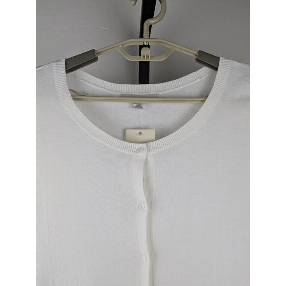 Sejour Ivory Long Sleeve Ruffle Hem Cardigan Sweater Nordstrom - Picture 4 of 7